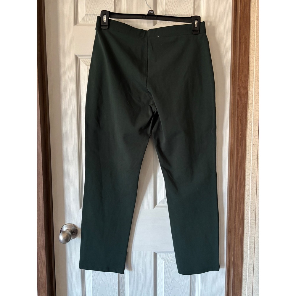 Susan Graver Weekend Womens Forest Green Cotton Blend Pull On Straight Pants M - Picture 2 of 6